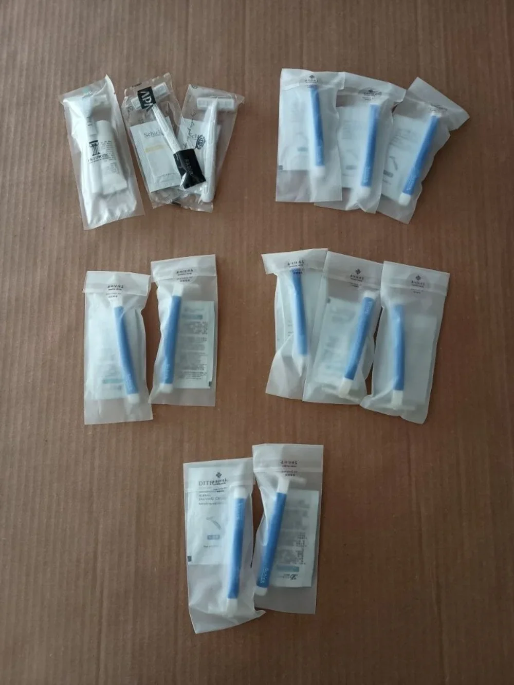 13 individually wrapped disposable razors